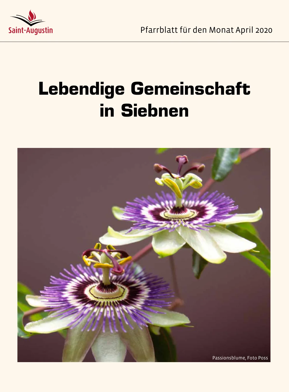 Titelblatt Pfarrblatt für den Monat April 2020