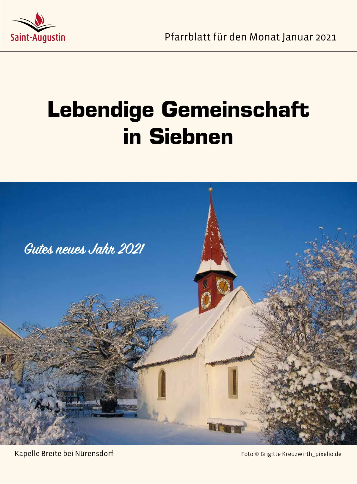Titelblatt Pfarrblatt für den Monat Januar 2021