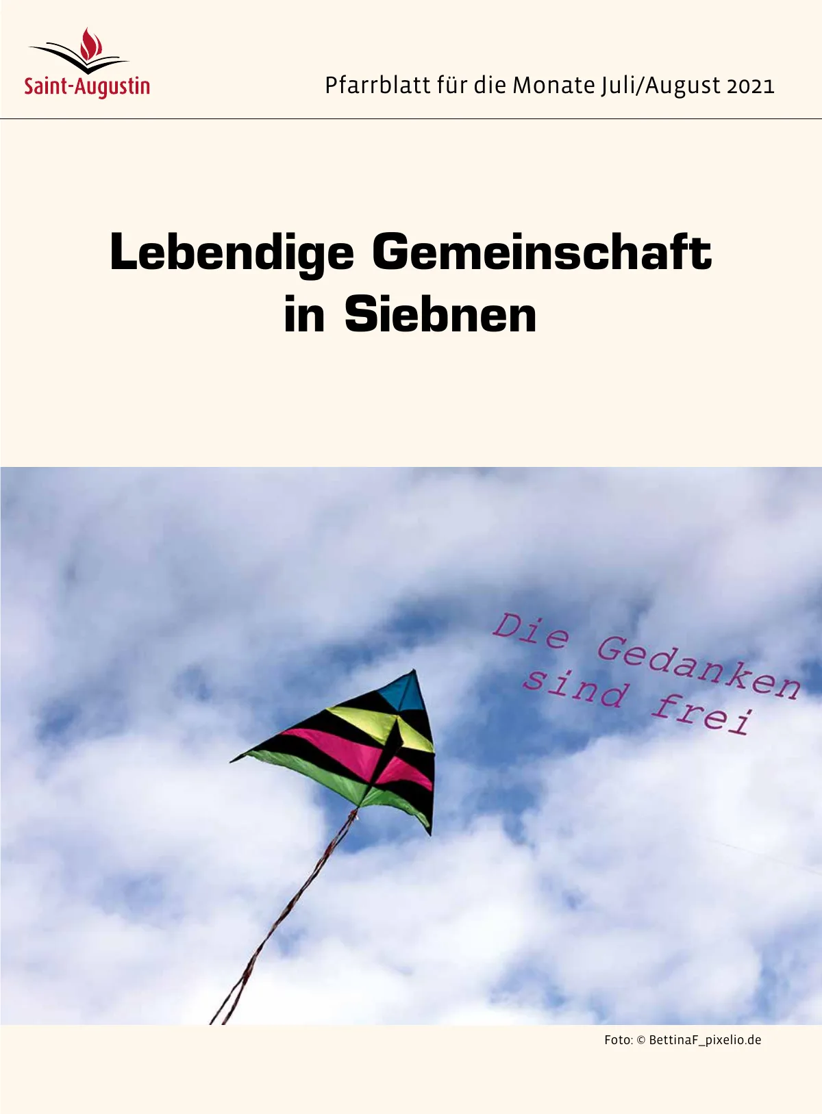 Titelblatt Pfarrblatt für die Monate Juli/August 2021
