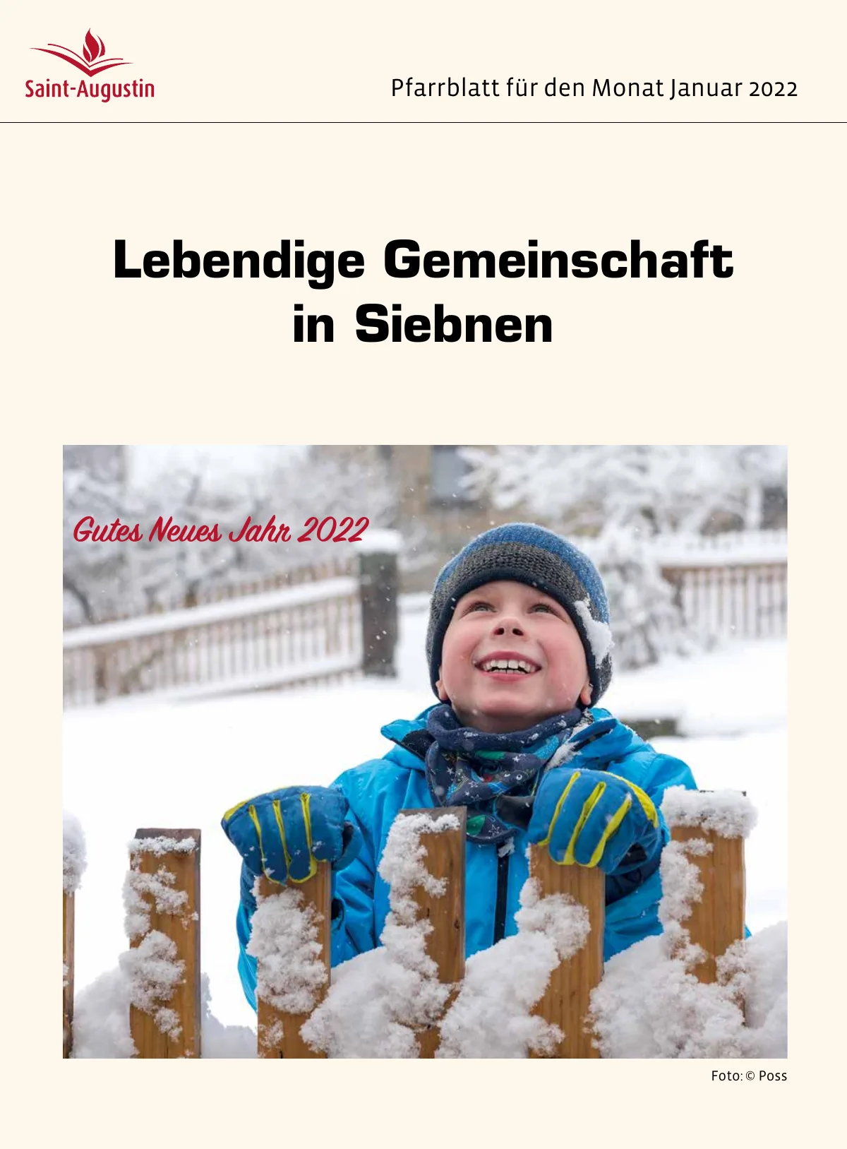 Titelblatt Pfarrblatt für den Monat Januar 2022