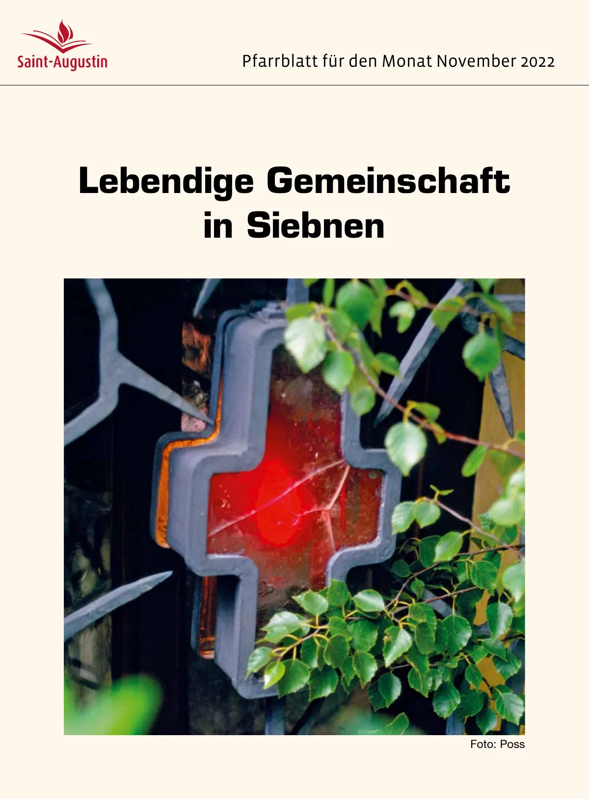 Titelblatt Pfarrblatt für den Monat November 2022