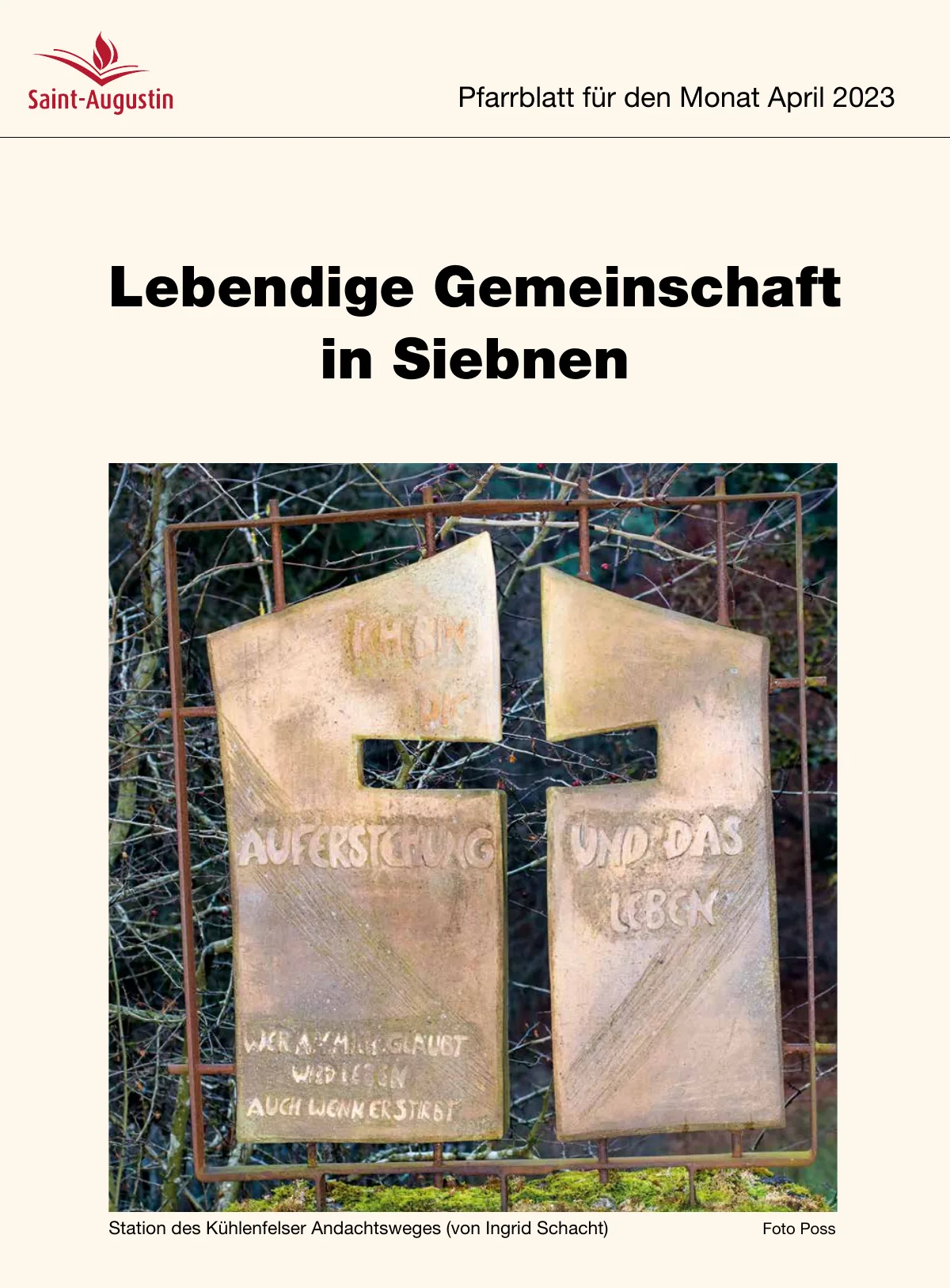 Titelblatt Pfarrblatt für den Monat April 2023