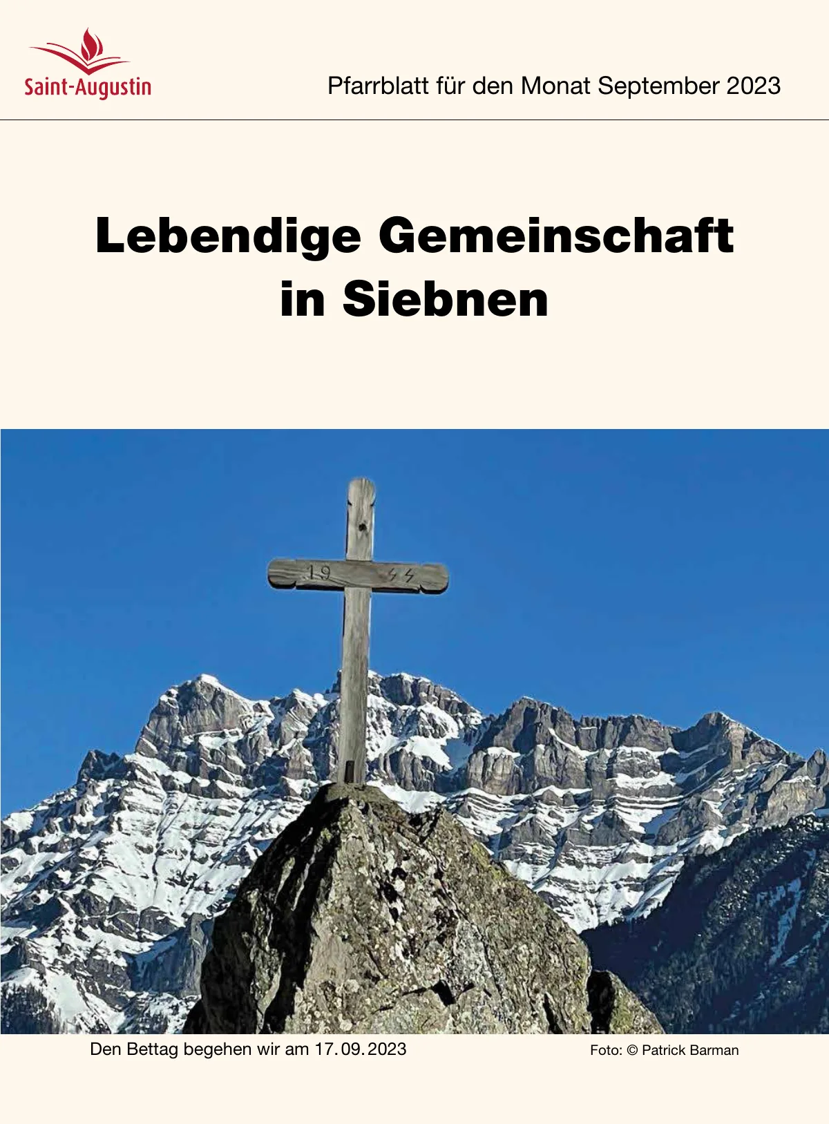 Titelblatt Pfarrblatt für den Monat September 2023