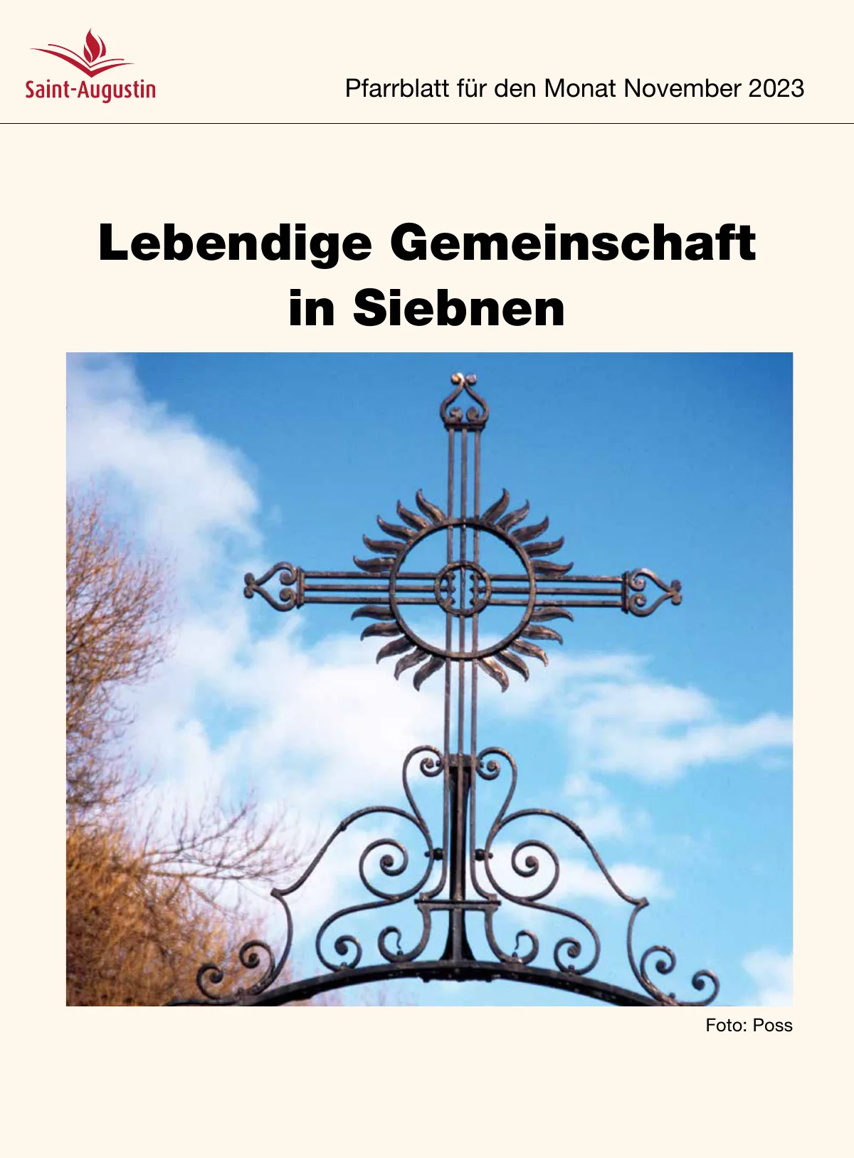 Titelblatt Pfarrblatt für den Monat November 2023