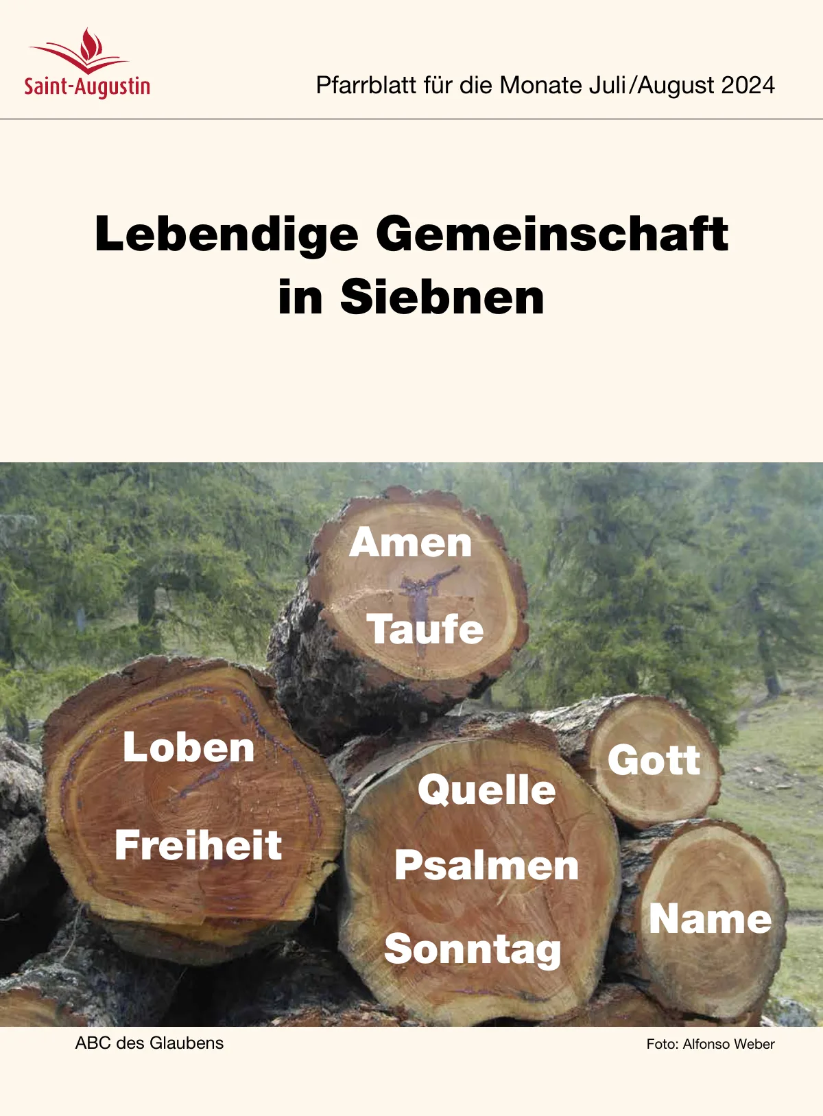 Titelblatt Pfarrblatt für die Monate Juli/August 2024