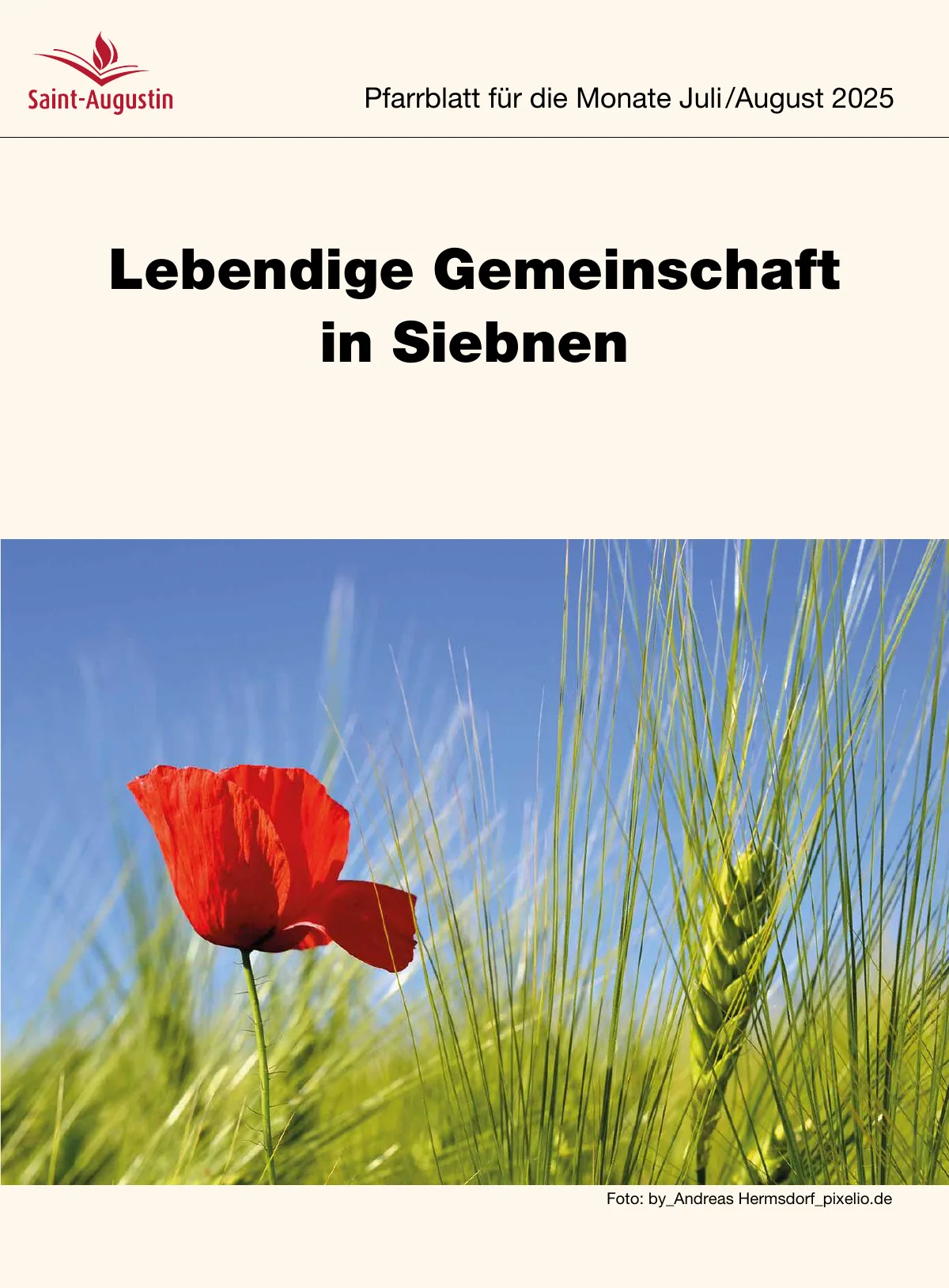 Titelblatt Pfarrblatt für die Monate Juli/August 2025