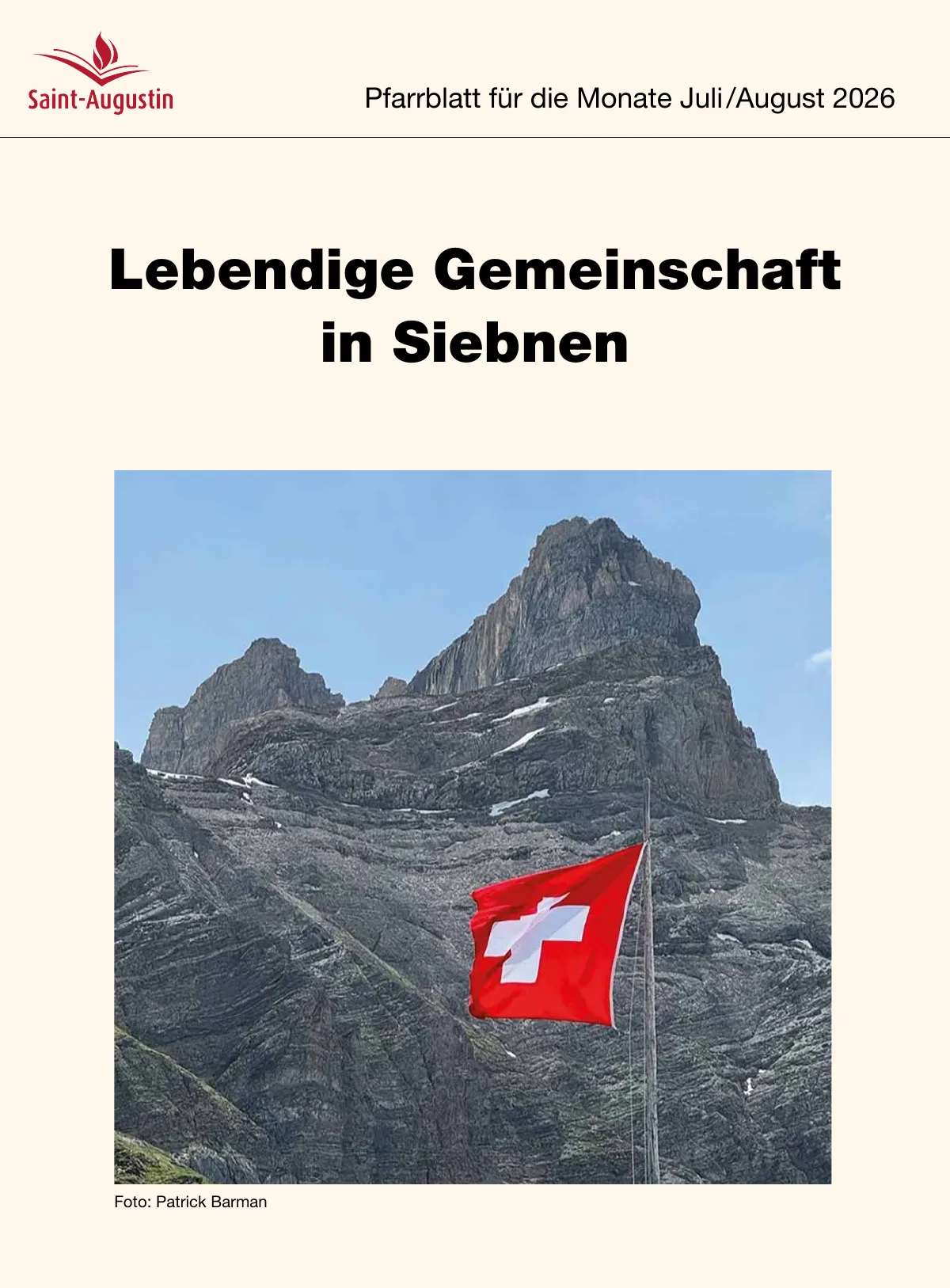 Titelblatt Pfarrblatt für den Monat Juli/ August 2026