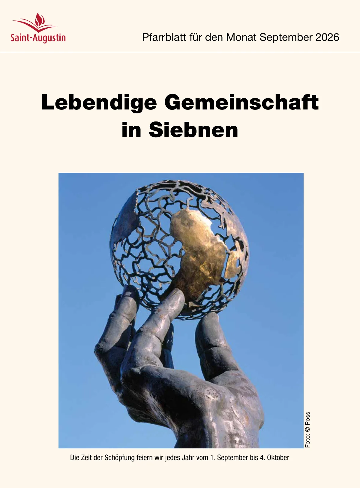 Titelblatt Pfarrblatt für den Monat September 2026
