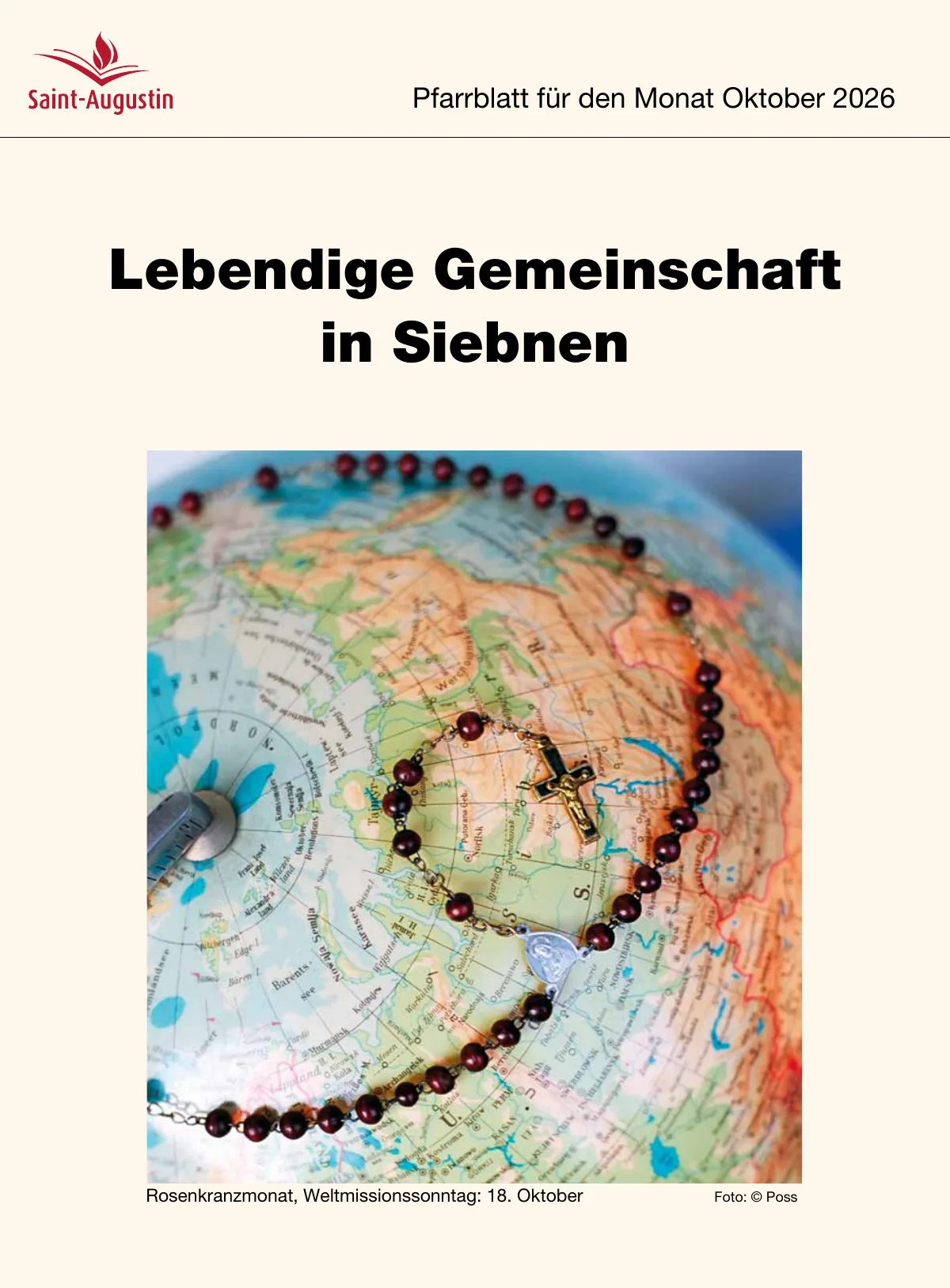 Titelblatt Pfarrblatt für den Monat Oktober 2026