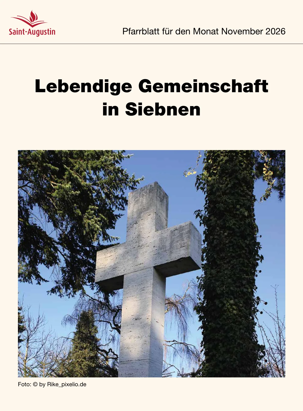 Titelblatt Pfarrblatt für den Monat November 2026